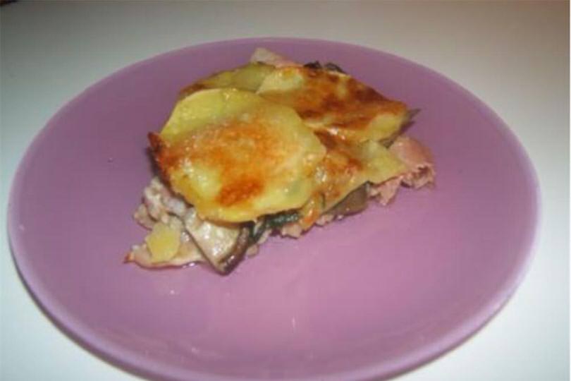 Tortino di patate e funghi